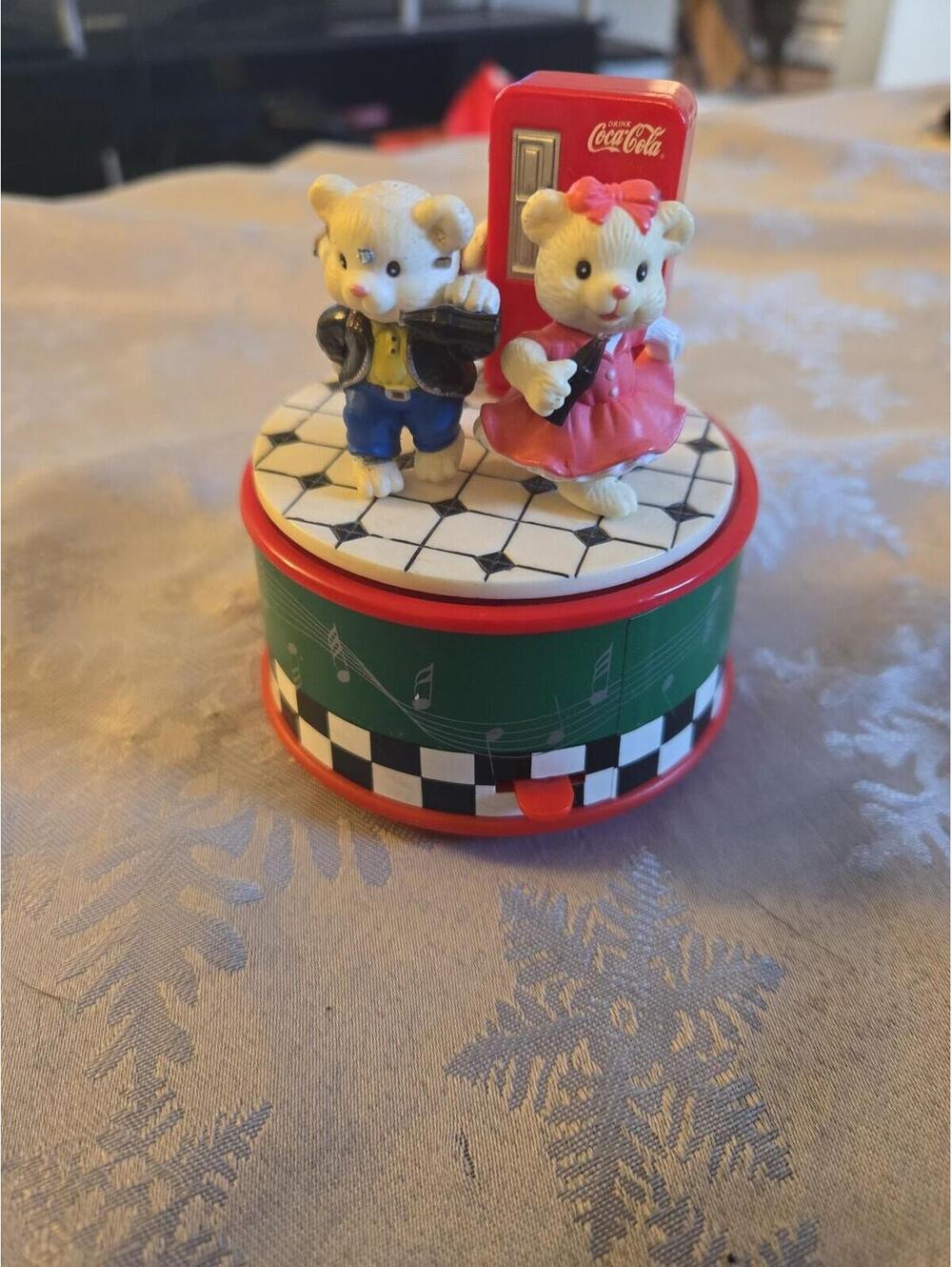 Vintage Coca-Cola 'Rock Around the Clock' Music Box Animated Bears